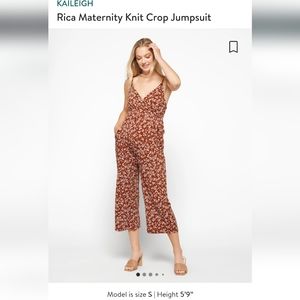 KAILEIGH Rica Maternity Knit Crop Jumpsuit, sz Large